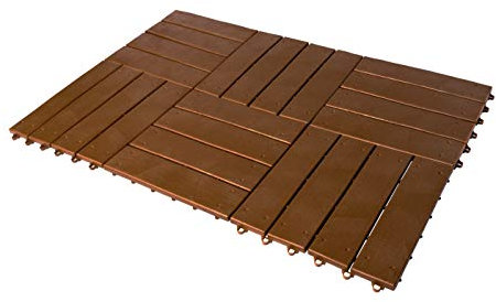 UPP juego de baldosas de jardín, fácil colocación I set de 24 baldosas, losas para patio, terraza, jardín, etc. I impermeables y antideslizantes (6 paneles, 30x30x2cm c/u)