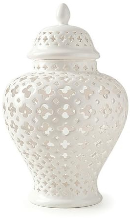 Hervit Anfora potiche Porcellana Bianca 25x39 cm 26841