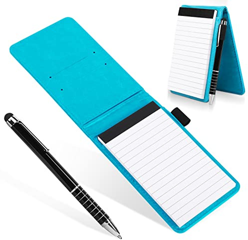 Cyiecw Notizblock A7 Klein Notizbuch mit Stift Notizblock Leder Mini Notizbuch Set Taschennotizblock für Aktivitäten im Freien
