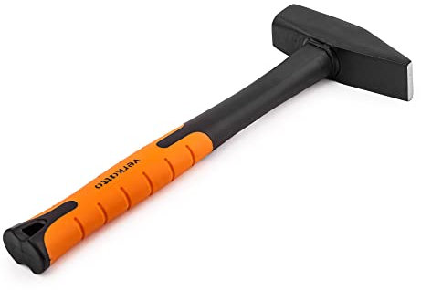 Mivos Marteau de Serrurier 800 g - Marteau de Menuisier avec Tête en Acier Carbone Trempé - Outil de Mécanicien avec Manche en Fibre de Verre - Type Allemand - Din 1041