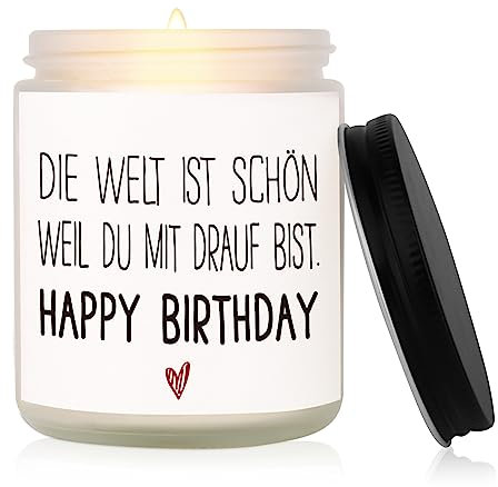 Geburtstagsgeschenk für Frauen, Duftkerze Geschenke für Frauen, Happy Birthday Geschenk für Freundin, Geschenkideen für Schwester, Kollegen, Mama, Papa, Oma, Opa, Männer, Freunde