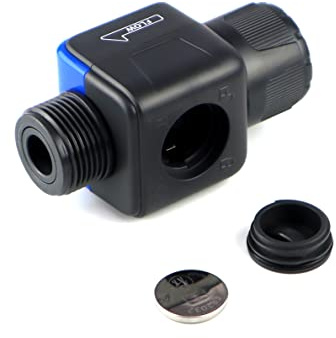 Digitaler Durchflussmesser für Wasserhahn oder Schlauch. 3/4-Zoll-Gewinde, misst Ihren Aufwand und spart Wasser, wenn Sie Ihre Pflanzen bewässern. Mit mehreren Funktionen. Knopfzelle im Lieferumfang