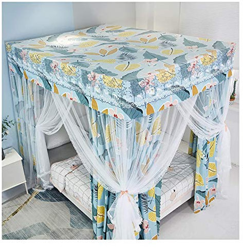 SORVA Bettvorhang Baldachin Netting Vier Ecken Prinzessin Bettwäsche Moskitonetz Betthimmel DREI Seitenöffnungen für Mädchen bis Kingsize-Betten (Größe: 180 × 200 cm)