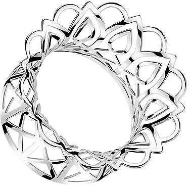beyoutifulthings Ohr-Tunnel Silber Filigranes Muster Messing Ohr-Piercing Ohr-Schmuck Plug Double Flare Sattel-Verschluss 6-16mm