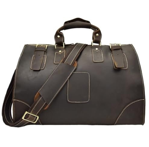 Reise Kleidersack Reisetasche 17-Zoll-Reisegepäcktasche Aus Leder, Duffle Gym-Koffer, Weekender-Übernachtungstasche Für Herren Handgepäck-Kleidersack Kleidersäcke für Reisen