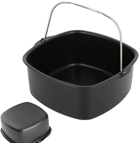 Square Cake Pan - Air Fryer Cake Barrel Tin - Baking Cake Mold | Heat Resistant Cake Barrel and Pizza Pan | Non Stick Air Fryer Accessories Steel Pizza Pan | Baking Pan Air Fryer Tray for Baking