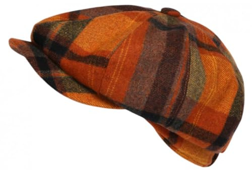 Nyls Création Beret Gavroche Mütze Charly aus Wolle – Größe: Einheitsgröße – Farbe: Orange – Herren, Orange, Einheitsgröße