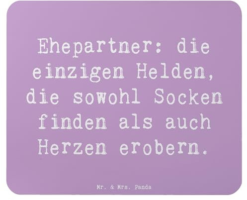 Mr. & Mrs. Panda Mauspad Spruch Ehepartner Helden - Geschenk, Helden des Alltags, Computer zubehör, Romantik, Handarbeit, Familienleben,