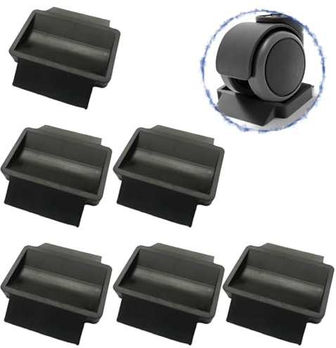 Lylxienty Bed Wheel Stoppers Furniture Caster Cups 6PCS, Furniture Wheel Stopper for Office Chair, Feet Protector Pads Rubber Caster Cup Non-Slip Wheel Fixing Pads Furniture Coasters and Bed Stopper