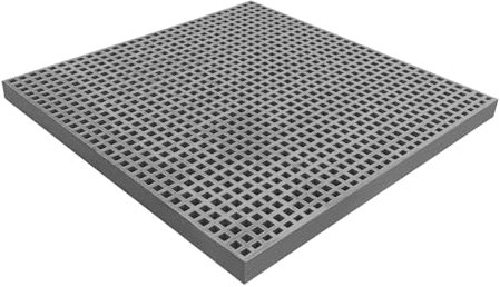 NATOTELA 38mm Thick GRP Grating panels Square L600xW600mm Fiberglass moulded gratings Bar Grate 19mm Mini Mesh Grating Panel Grille for Platforms Walkways Flooring Ramps Water Treatment Grey