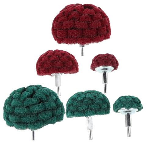 PENIKOKO 6pcs Mushroom Shaped Scouring Pad Buffing Wheels Drill Attachment for Metal and Glass, Wear Resistant Polishing Accessories for Household and Automotive Use