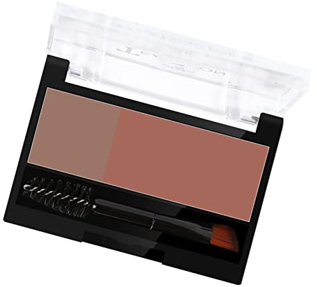 Polvere di Sopracciglio Portatile Resistente a Due Colori Polvere per Sopracciglia per la Semplice Forma della Fronte (Caffè chiaro, rosso mattone)
