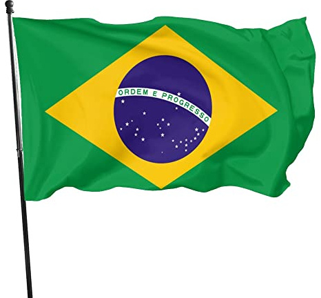 Bandera de Brasil de 90 x 150 cm para decoración de jardín y exterior