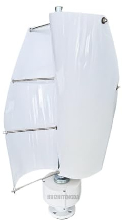WWERTYY 12V 24V 48V Home Spiral Wind Turbine Generator,2000W 2 Blade Wind Turbine Generator Kit W/Controller Wind Generators for Wind And Solar Power Generation (White)