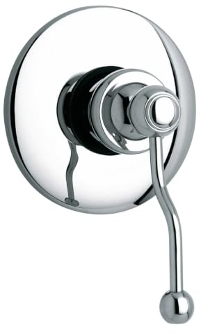 Yellowshop - Rubinetteria bagno vintage stile classico cromato, Miscelatore lavabo, bidet, doccia e vasca, Serie DUKE in ottone, leva laterale, design retrò (Doccia incasso)