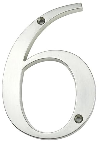 Numéros Maison 4 Pouces Avec Vis, Numéro Porte En Métal Moderne En Alliage Zinc, 101 Mm, Argent, Plaque D'adresse Boîte Aux Lettres, Décoratif Extérieur, Pour Appartement, Hôtel, Jardin(6)
