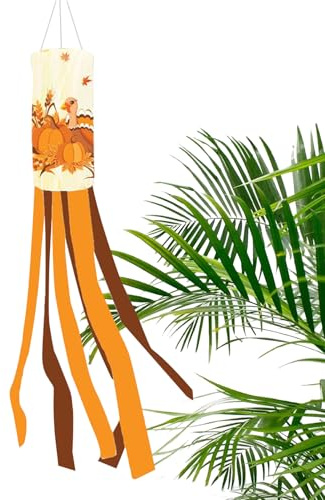 Herbst-Windsack, Thanksgiving-Windsack, Dekoration, festliches Ornament, Outdoor-Herbst-Dekoration für Fenster, Hof, Außentür, Terrasse, Balkon, Party, Garten