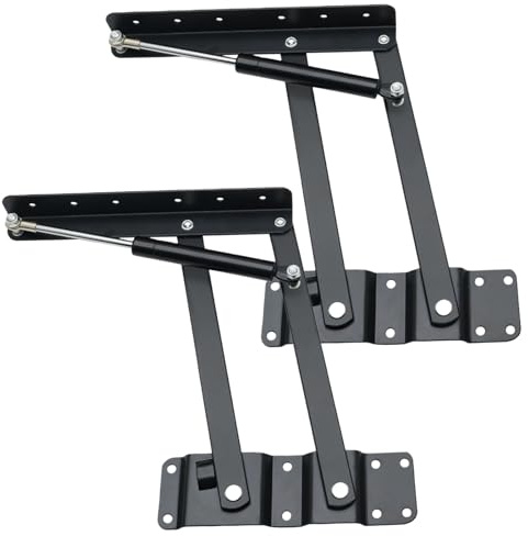 GBKDQQ 2 bisagras para muebles, bisagra abatible, bisagra para el mecanismo de la mesa de café, muebles, marco de elevación superior, Negro, Acero aleado, Recubierto de polvo