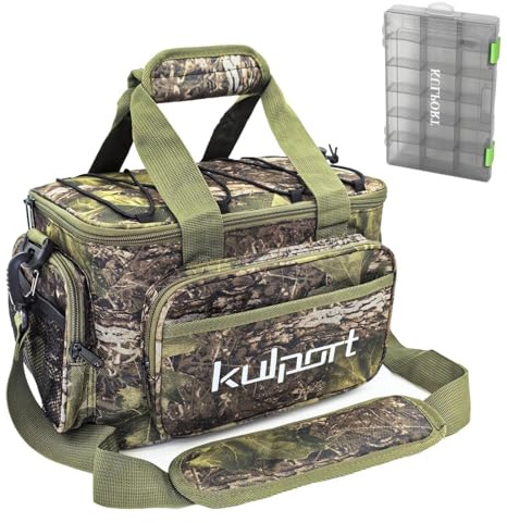 KULPORT Fishing Tackle Bag with One 3600 Tackle Box for Freshwater Fishing or Saltwater Fishing Non-Slip Shoulder Strap & Suitable for 3700/3600/3500 Tackle Box
