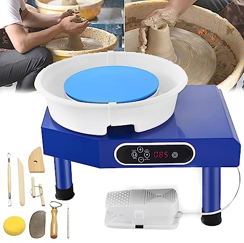 Máquina Eléctrica Para Torno De Alfarero, 350 W, Para Modelar Cerámica, Arcilla Y Escultura, Con Bandeja Y Kit De Herramientas, Platos Giratorios Para Niños, Adultos Y Principiantes. Ideal Para Traba