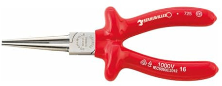 STAHLWILLE 65247160 - Alicate de pinza redonda 6524 7 160 VDE peso 0,16 Kg.