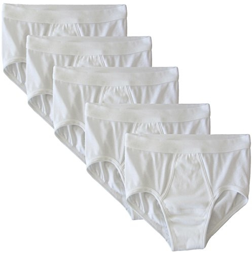 HERMKO 3240 5er Pack Herren Slip mit Eingriff und Weichbund aus 100% Bio-Baumwolle, Größe:D 6 = EU L, Farbe:weiß