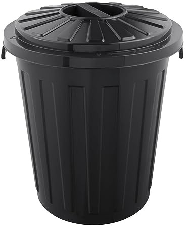 keeeper Maxi-tunna med lock, polypropylen, 23 l, 36 x 42 x 36 cm, Mats, grafitgrå