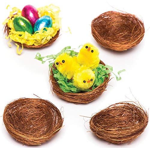 Baker Ross E8623 Mini Bird Nests for Fluffy Chicks and as Easter decoration, Pack of 15, 5cm