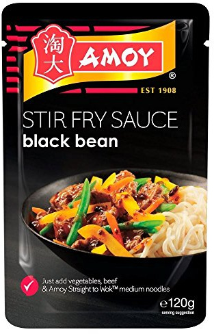 Amoy Straight to Wok Aromatic Black Bean Stir Fry Sauce (120 g) - Packung mit 6