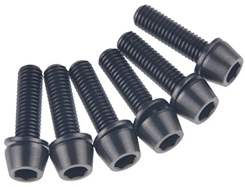Titanium Ti M5 x 16 mm Allen-Hex-Schrauben, konisch, mit Unterlegscheiben, Schraube für Fahrrad, schwarz
