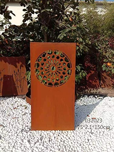 Zen Man Edelrost Garten Sichtschutzwand aus Metall Rost Sichtschutz Gartenzaun Gartensculpture Gartendeko 1mm 032023 B75*H150cm