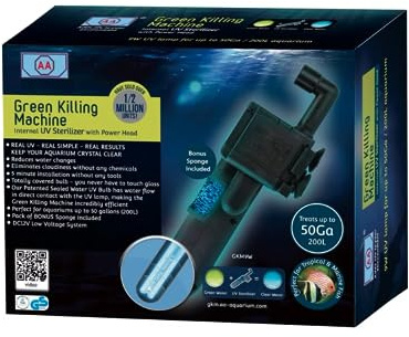 AA Aquarium GKM 9 W Green Killing Machine Clarificateur interne UV-C avec tête de pompe