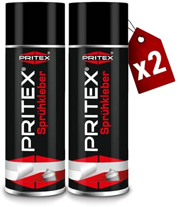 PRITEX Sprühkleber 2x 400ml, Kleber Spray mit hoher Sofortklebekraft
