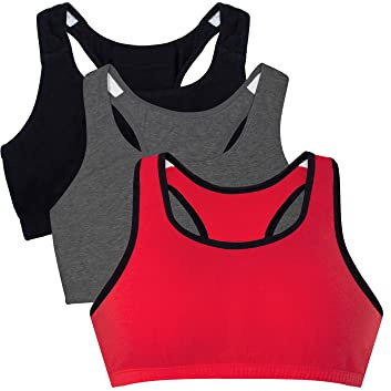 Fruit of the Loom Sport-bh med inbyggd tankstil f r kvinnor, R d het med svart/kol/svart, 95