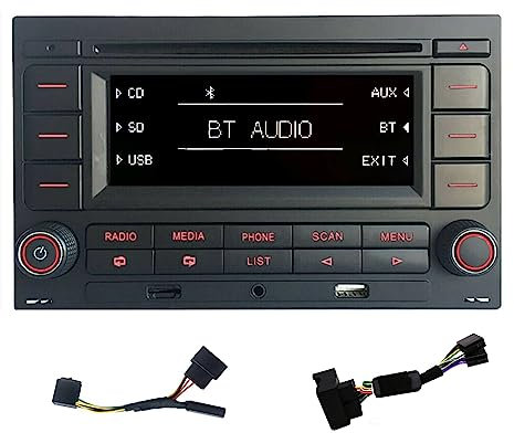 SCUMAXCON Car Stereo RCN210 Bluetooth Lecteur CD, USB, MP3, AUX,SD port for VW Golf MK4, Old polo, Passat B5 with PQ Quadlock