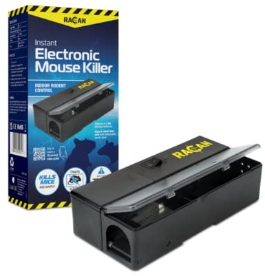 Racan Electronic Mouse Trap - Indoor Rodent Control Device That Kills Mice Instantly, Humane Electric Trap Reusable and Battery Powered