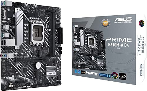 ASUS Prime H610M-A D4-CSM LGA 1700(Intel 12th Gen) Micro-ATX Commercial Motherboard (PCIe 4.0, DDR4, 2xM.2 Slots,1Gb LAN, Rear USB 3.2 Gen 2 Ports, DP/HDMI/D-Sub, SPI-TPM Header, ACCE)