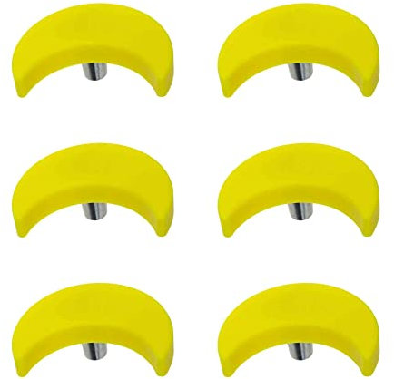 WDONAY 6 pomos de goma de aleación de zinc para niños, de un solo agujero, perilla de dibujos animados antigolpes, amarillo luna (tornillo incluido)