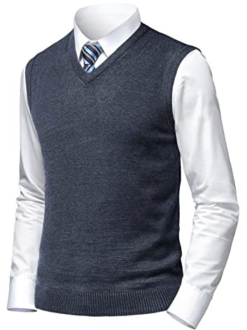 Herothorn Hombre Sin Mangas con Cuello En Casual de Punto Pullover Jerséis Jersey Suéter Chaleco suéter Caballero Suéter Lana Cardigans Tank Tops Mangas Rebecas Chaqueta SuéTer para