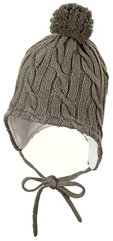 Sterntaler Unisex Kinder Strickmütze mit Bommel, Dunkelgrün, 47