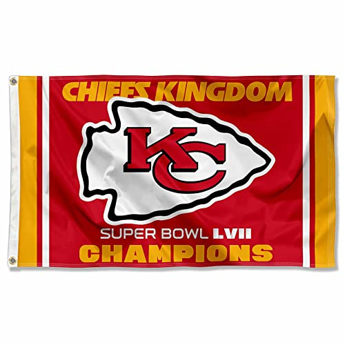 WinCraft Kansas City Chiefs Super Bowl Champions Chiefs Kingdom Flag Outdoor Indoor 3x5 Foot Banner