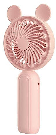 LOVIVER Mini Ventilador de Mano para Maquillaje, Ventilador de pestañas para Viajar al Aire Libre, versátil, Ajustable, 3 velocidades, Ventilador de Mesa, Rosa con Orejas de Gato