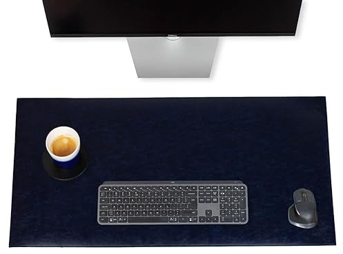 Brute Strength – Schreibtischunterlage – Blau – 80 x 40 cm · Runde Ecken | 80 x 40 cm PU-Schreibtischunterlage und XXL-Mousepad in Lederoptik; rutschfeste Unterseite schützt den Tisch vor Kratzern