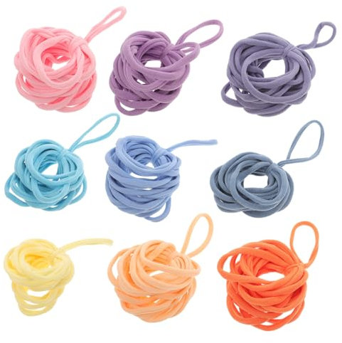 VILLFUL 180pcs Braided Rope Bag Potholder Loom Weaving Kit Multicolored Elastic Loops Bands for Boys and Girls DIY Craft Supplies
