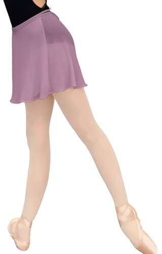 Tacherlia Ballet Wrap Skirt Women Elastic Waistband Sheer Textured Dance Skirt,Orchid,Waist 31