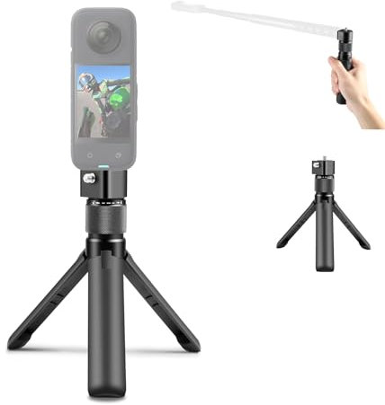 Mini-Stativ für ActionKamera, zusammenklappbar, drehbar, für Insta360 X3 X4 X5/One X2 / One X/One RS, PULUZ 1/4 Schraube, Bullet Time kompaktes Tischstativ für Gopro/DJI und mehr, Gimbal, Griff