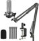 Rigych Audio Technica AT2020 Mic Stand, Suspension Scissor AT2020 Boom Arm with Shock Mount, Foam Windscreen, Heavy Duty Clamp for Audio Technica AT2020 AT2020USB AT2020USB+ AT2035 Condenser Mic