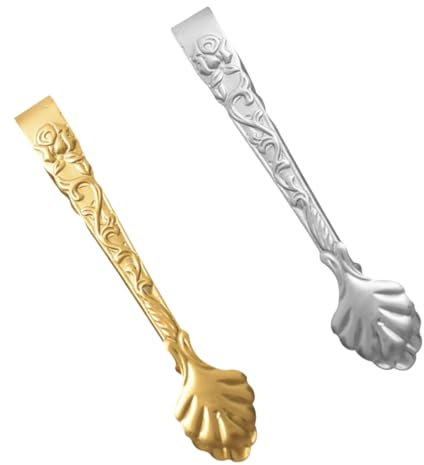 Mikinona 2stücke Zuckerzange Aus Edelstahl Servierzange Mit Eiswürfel-design Servierklammer Für Lebensmittel Tragbar Und Vielseitig Für Teepartys Frühstück Und Täglichen Gebrauch