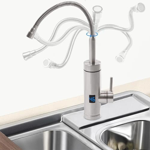 Elektrischer Wasserhahn mit Durchlauferhitzer 220 V für Küche, Garten, Bad, Wohnwagen, Camping, Smart Heater, Wasserhahn mit Durchlauferhitzer, Warmwasserboiler