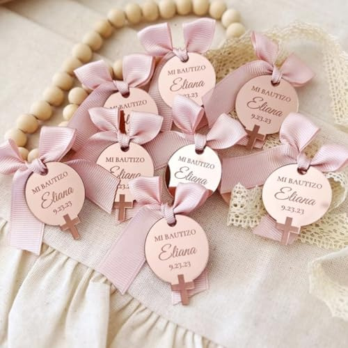 Tag Specchio Acrilico Personalizzato Oro/argento, Etichette For Bottiglie Con Logo Personalizzato, Decorazioni For Matrimonio Con Coriandoli Rotondi, Etichette For Caramelle Fai Da Te(50pcs)